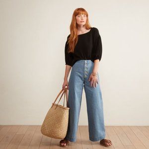 The Odells Sydney Button Front Wide Leg Jeans